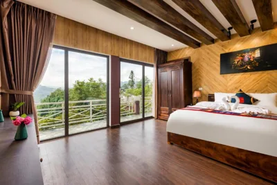 King-Zimmer mit Bergblick — JK Sapa Homestay & Swimming Pool